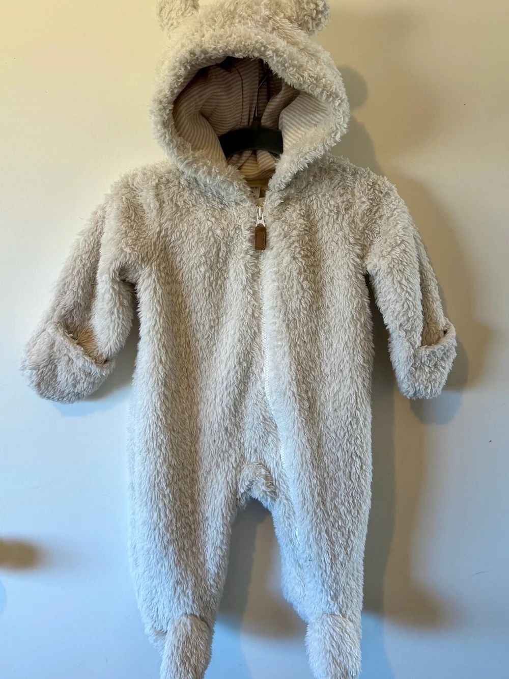Carter's Cream One-Piece Footie with Hooded Ears